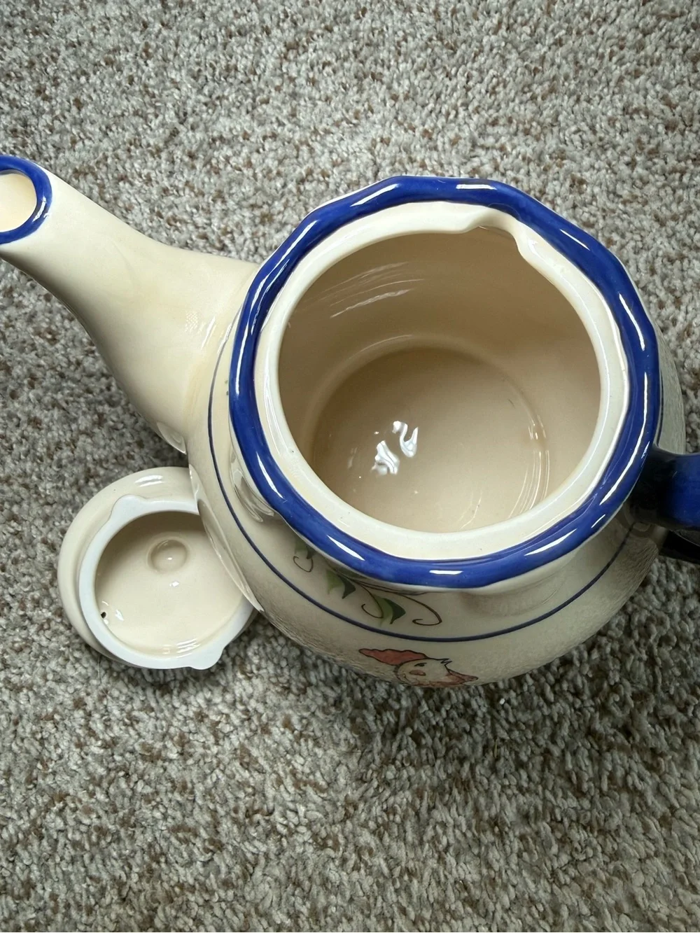 Vintage Cracker Barrel Porcelain Rooster Teapot Farmhouse Kitchen‎ Cottagecore